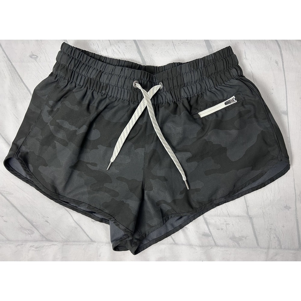 Vuori Shorts Womens XS Black Camo Lined Running Athletic Pockets VW3000